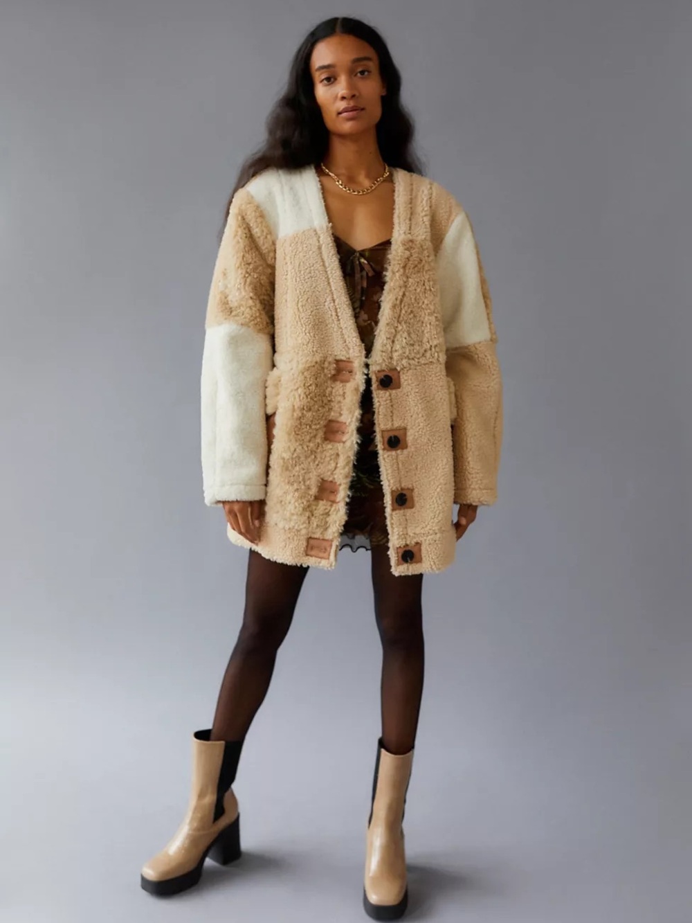 BDG Alta Mixed Texture Cardigan Jacket Size Large